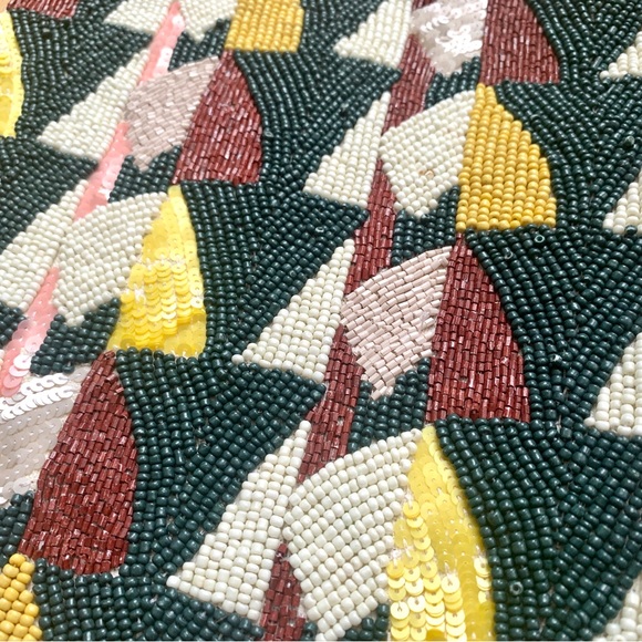 WEST ELM Handcrafted Beaded Geo Overlap Accent Pillow Cover - Picture 3 of 8